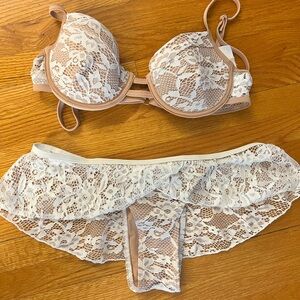 Somedays Lovin Cream and Tan Lace Bra Intimates